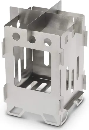 Camping Wood Stove Portable Wood Burning Backpacking Stove Folding Camping Wood Stove Convenient Storage (Color : Silver, Size : One Size) (Silver One Size)