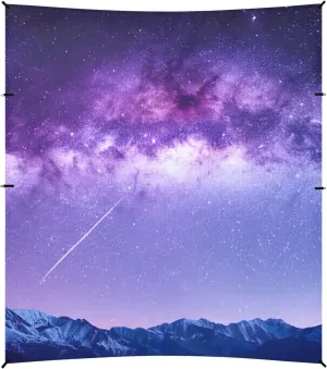 Canopy Tent Beach Purple Night Sky Stars Outdoor Patio Sun Shade 9.2 × 10.5 FT Aesthetic Sand Camping Sun Shelter Wind Sail Shade with Sand Anchor Poles