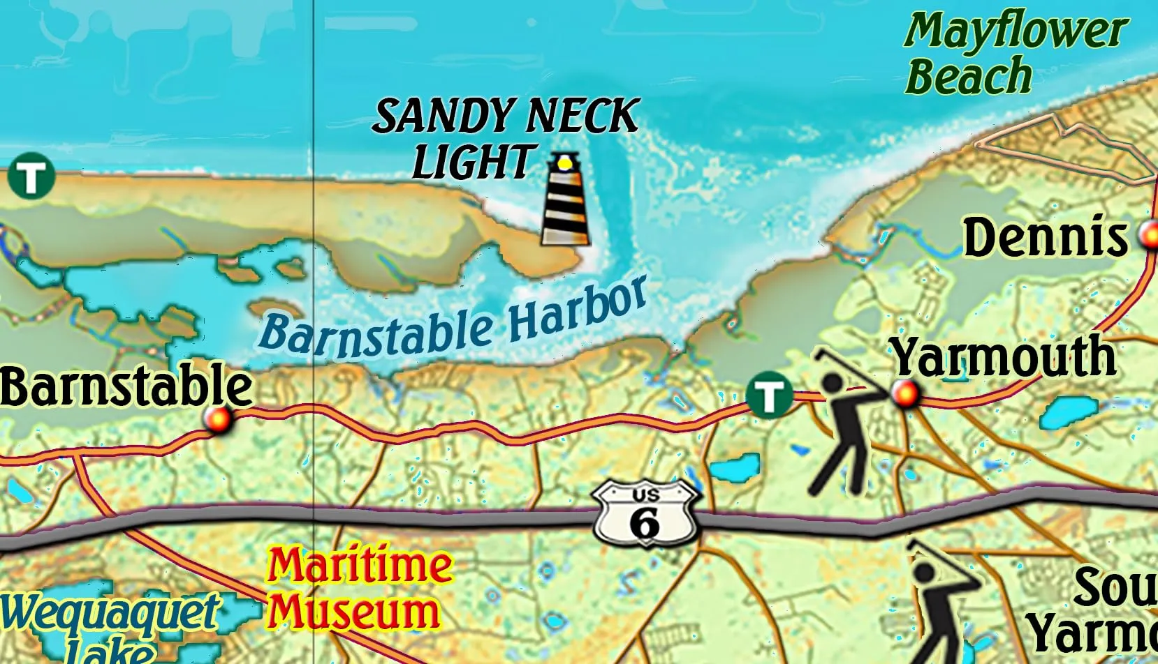 Cape Cod 33" × 21" Wall Map Paper/Non-Laminated