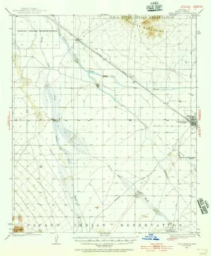Casa Grande AZ topo map, 1:62500 Scale, 15 X 15 Minute, Historical, 1922, Updated 1956, 20.6 x 16.9 in