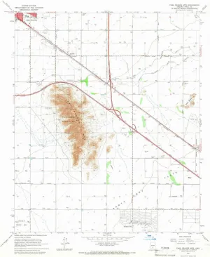 Casa Grande MTS AZ topo map, 1:24000 Scale, 7.5 X 7.5 Minute, Historical, 1965, Updated 1966, 26.9 x 22.1 in