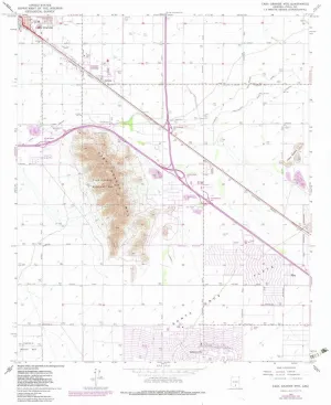 Casa Grande MTS AZ topo map, 1:24000 Scale, 7.5 X 7.5 Minute, Historical, 1965, Updated 1983, 26.8 x 22 in