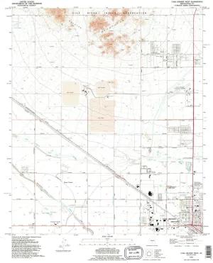 Casa Grande West AZ topo map, 1:24000 Scale, 7.5 X 7.5 Minute, Historical, 1992, Updated 1992, 26.9 x 22 in