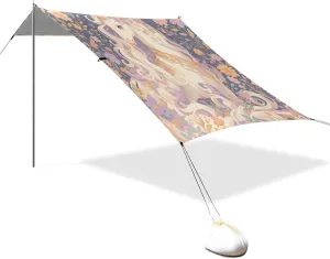 Chic Unicorns Foldable Beach Cabana UPF50  Lightweight Outdoor Sun Shade with Sandbags, Sand Shovel, Poles for Camping, Fishing, Backyard Fun