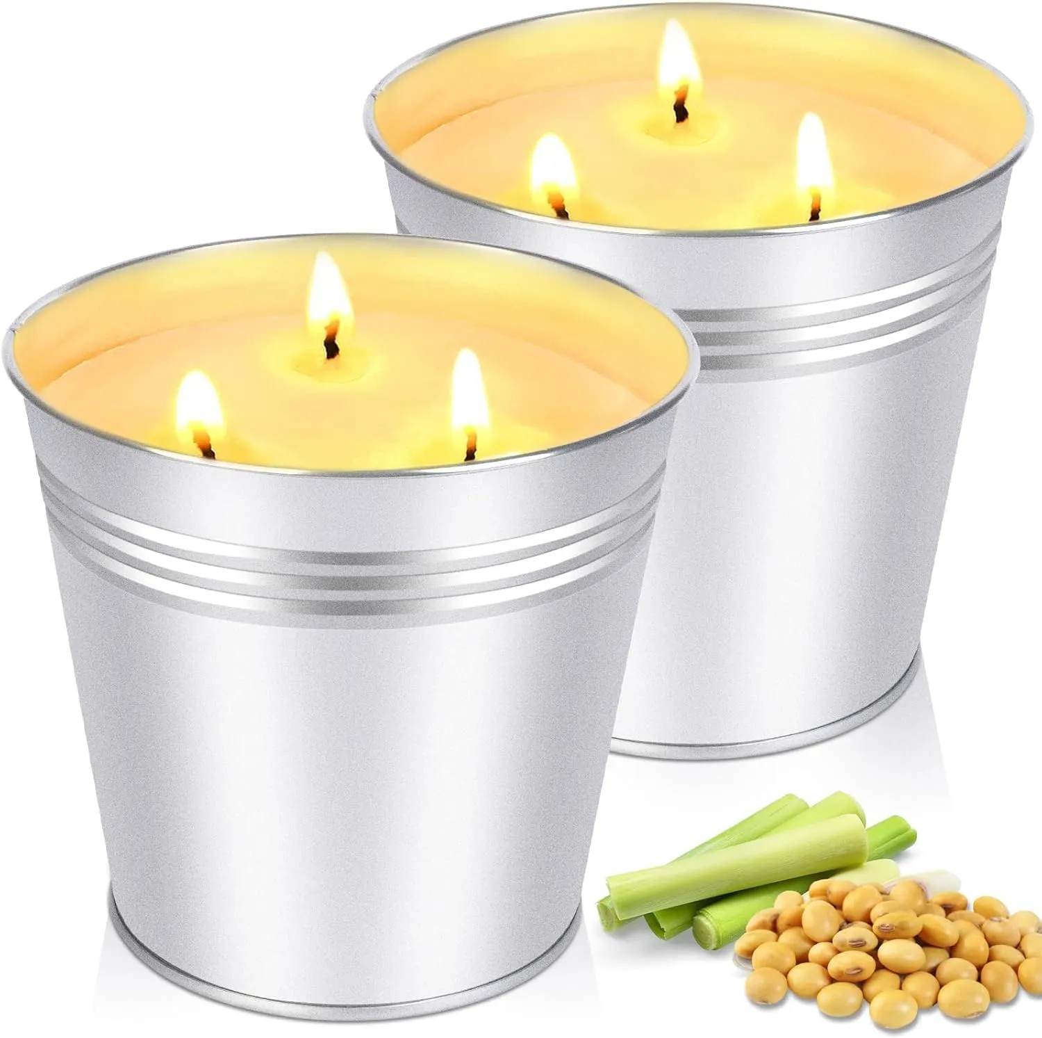 Citronella Candles Outdoor, Large 30oz Pack Citronella Candles for Patio, 3-Wick Summer Outdoor Candle Bulk for Home Patio Garden Yard Balcony Camping Party Indoor Outside Decorative