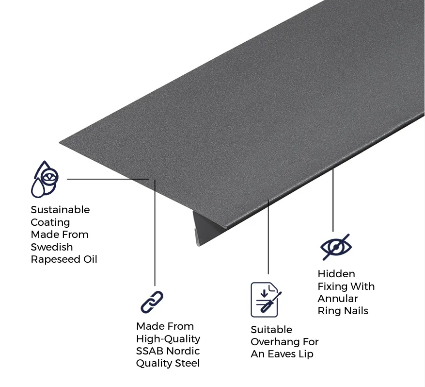 Cladco Standing Seam Eaves Starter Flashing - 3m