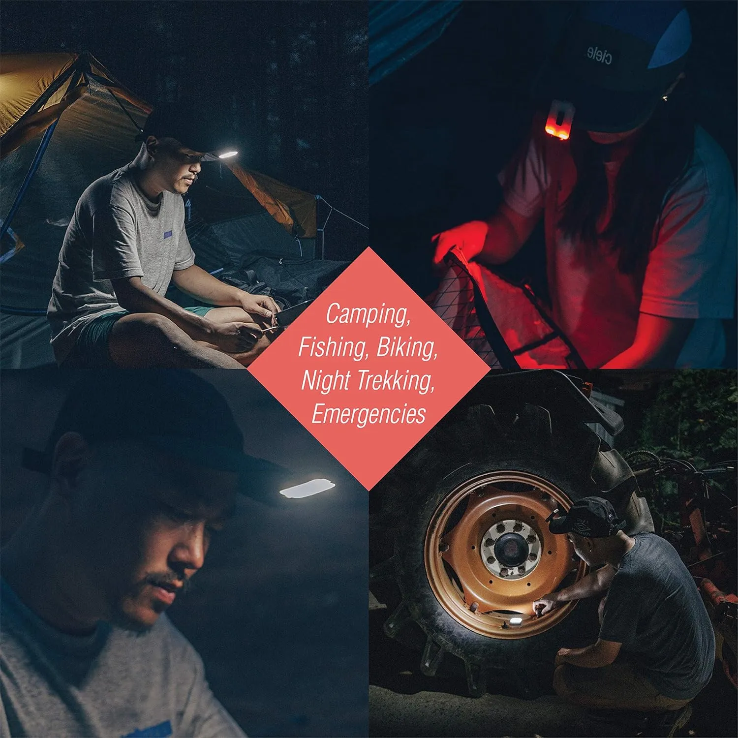 Claymore Capon 40B (Black) - LED Rechargeable Clip-On Cap Headlamp, Lightweight Hat Light for Camping, Running, Hiking, Emergency & Industrial Use, Waterproof, USB-C, Up to 12 Hours of Battery Life.