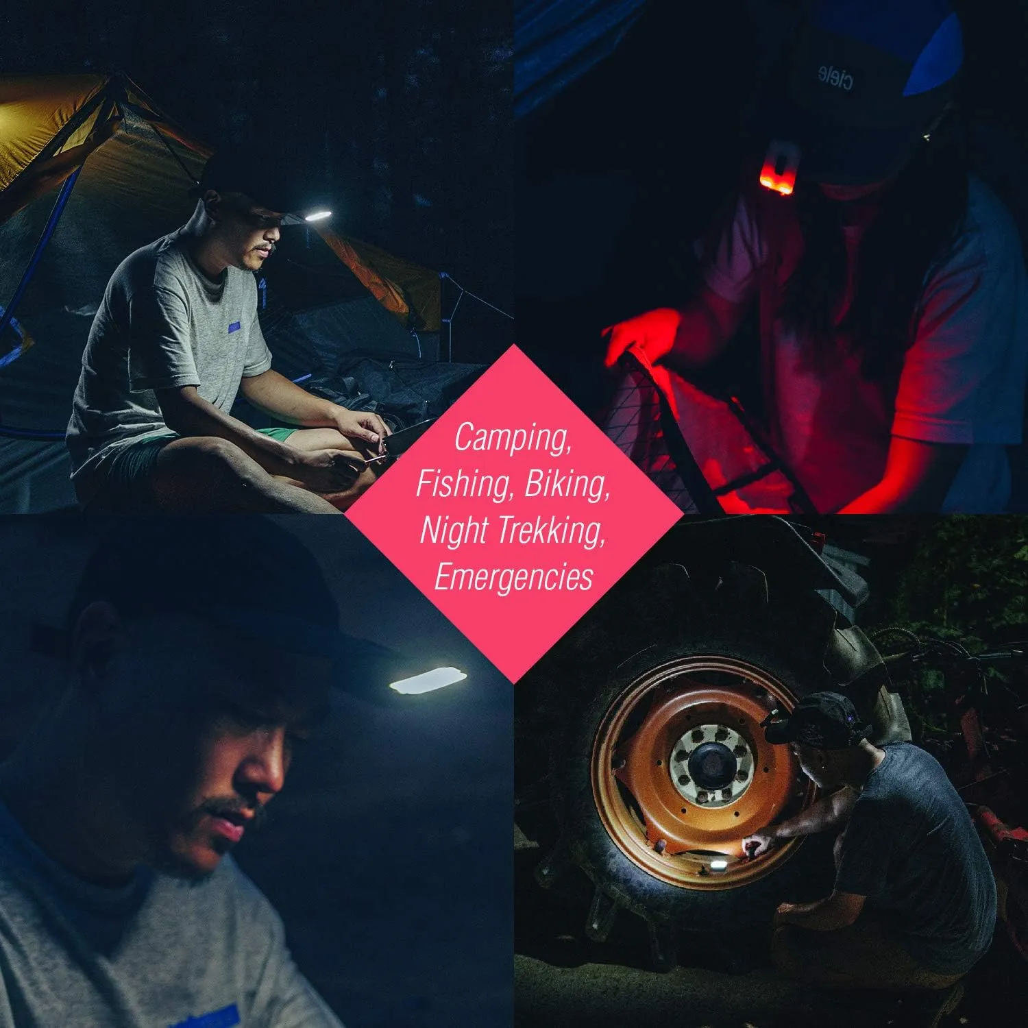 Claymore Capon 40B (Tan) - LED Rechargeable Clip-On Cap Headlamp, Lightweight Hat Light for Camping, Running, Hiking, Emergency & Industrial Use, Waterproof, USB-C, Up to 12 Hours of Battery Life.