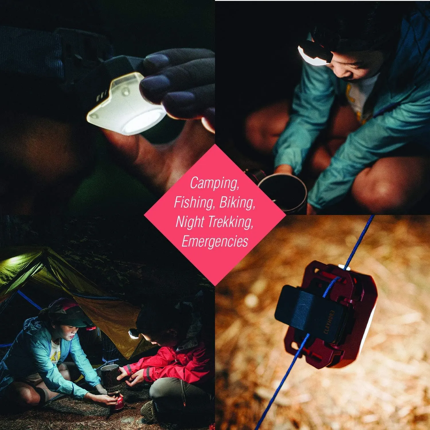 Claymore Heady2 (Black) - Rechargeable LED Headlamp Flashlight, Lightweight for Camping, Running, Hiking, Emergency & Industrial Use. USB-C Charging, Up to 40 Hours Battery Life, Waterproof.