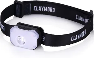 Claymore Heady2 (Black) - Rechargeable LED Headlamp Flashlight, Lightweight for Camping, Running, Hiking, Emergency & Industrial Use. USB-C Charging, Up to 40 Hours Battery Life, Waterproof.