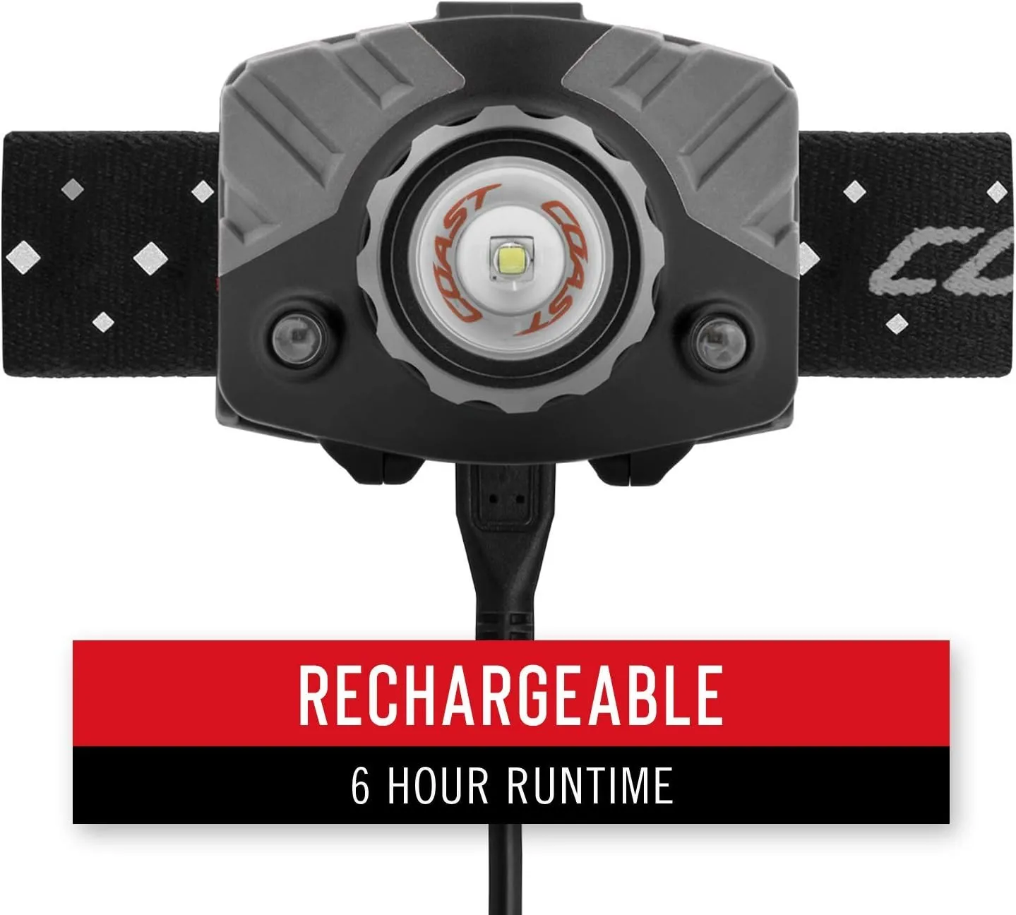 Coast FL78R 530 Lumen Rechargeable Tri-Color LED Headlamp with Twist Focus