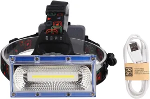 COB LED Headlamp USB Rechargeable, Super Bright Portable Camping Headlight with Floodlight Waterproof Lightweight Headlight Flashlight for Outdoors (W608)