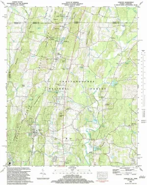 Cohutta GA topo map, 1:24000 Scale, 7.5 X 7.5 Minute, Historical, 1982, Updated 1984, 26.8 x 22 in