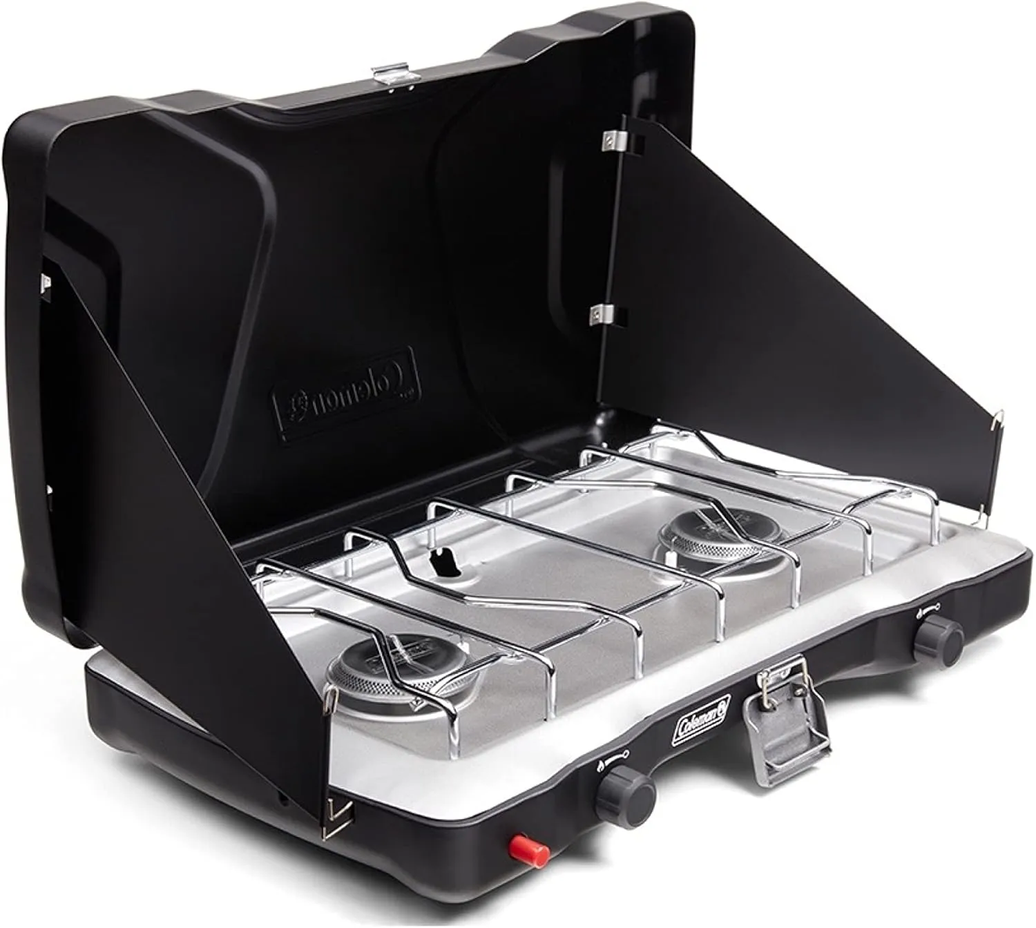 Coleman Triton  2-Burner Propane Camping Stove with InstaStart Ignition, Portable Camping Cooktop with 2 Adjustable Burners & Wind Guards, 22,000 BTUs of Power for Camping, Tailgating, Grilling