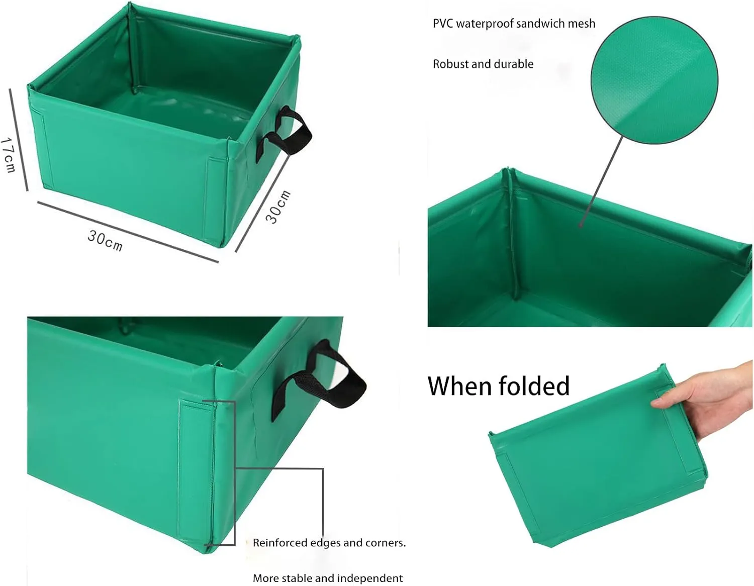 Collapsible Bucket,Outdoor Cloth Bucket Pack Sink Folding Square Bucket for Outdoor Camping Fishing Travelling Gardening Car Washing