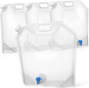 Collapsible Water Bags 4 Pcs Emergency Survival Water Containers with Spout for Camping Hiking