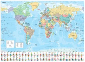 Collins World Wall Laminated Map Map – CD, August 29, 2024