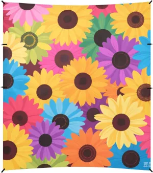 Colorful Cartoon Sunflowers Beach Tent UPF50 Easy Setup Large Sun Shelter with Sand Shovel for Camping Trips, Fishing, Backyard Fun or Picnics
