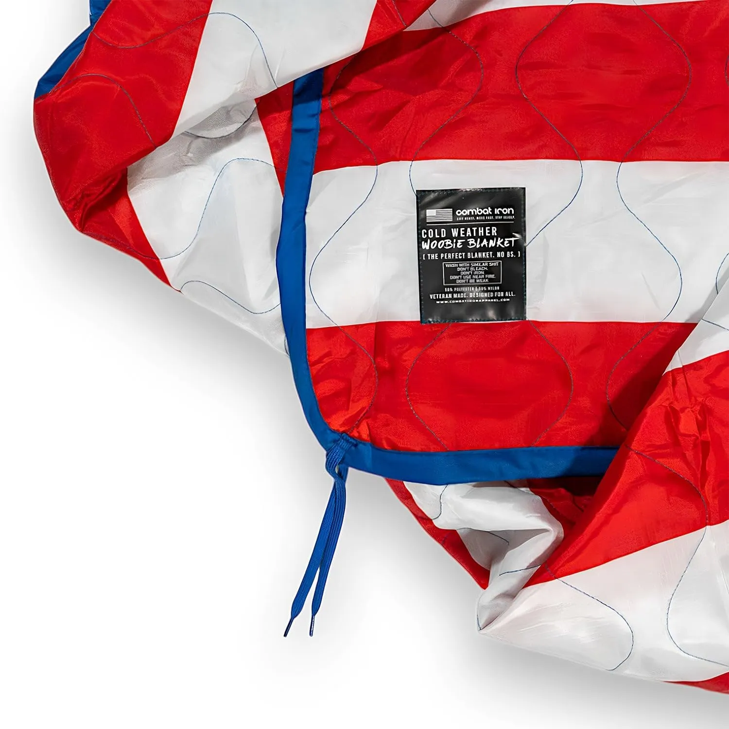 Combat Iron Woobie Thermal Blanket | Military-Grade Camping Blanket, Poncho Liner | Insulated, Water-Resistant, Portable | American Flag