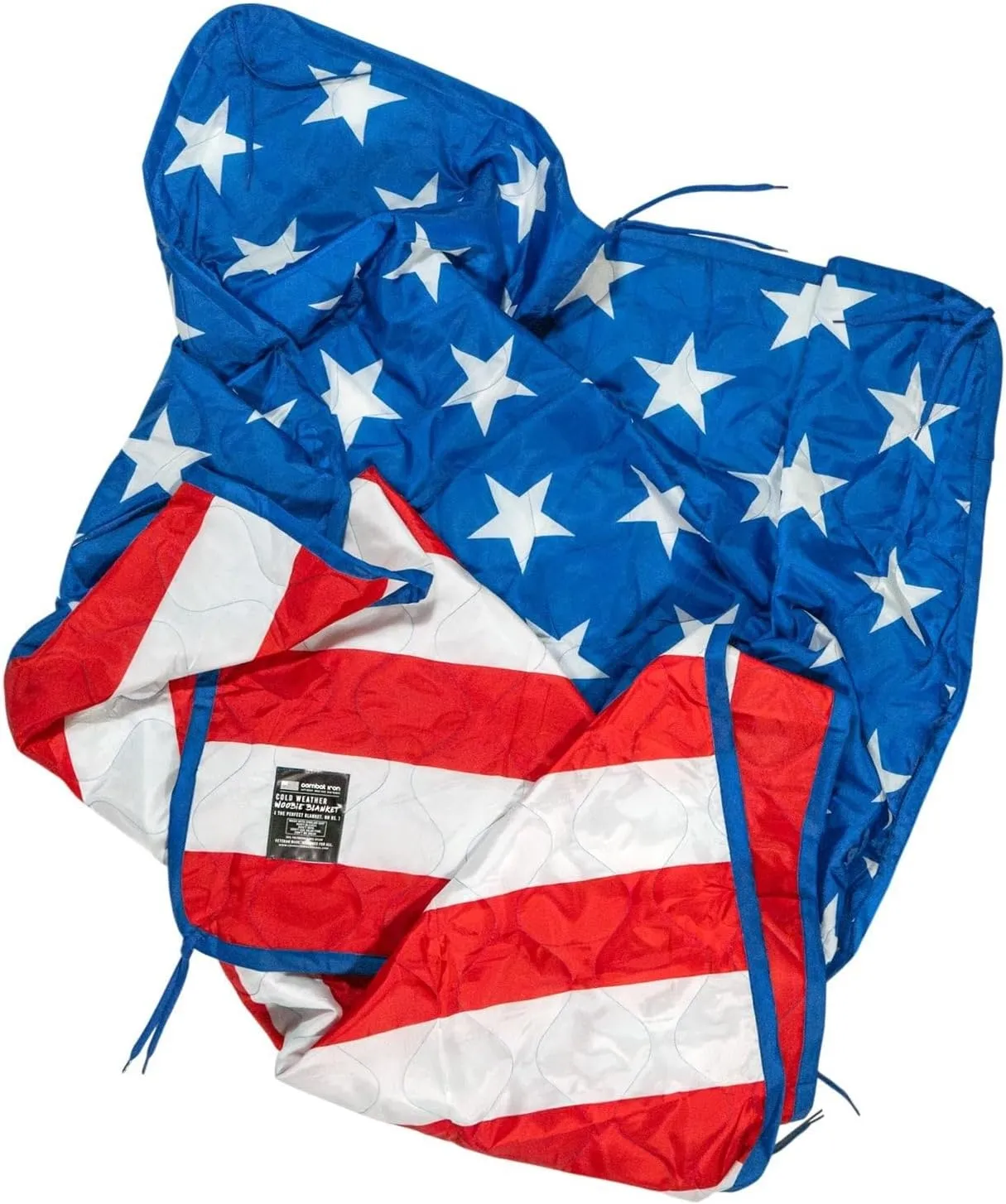 Combat Iron Woobie Thermal Blanket | Military-Grade Camping Blanket, Poncho Liner | Insulated, Water-Resistant, Portable | American Flag