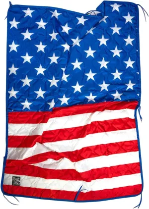 Combat Iron Woobie Thermal Blanket | Military-Grade Camping Blanket, Poncho Liner | Insulated, Water-Resistant, Portable | American Flag