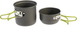 Compact Aluminium Alloy Pot Set, Foldable Handgrip Camping Pots and Pans Set with Storage Bag for Outdoor Camping Survival