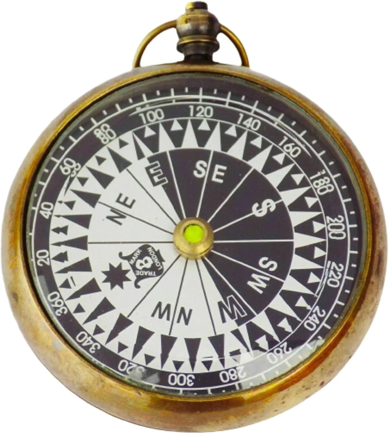 Compass London Dollond Brass Antique Case Leather Nautical Gift Pocket Vintage for Son, Grandson, Daughter, Baptism, Confirmation Camping Hiking Direction Marine Graduation by Unique Crafter