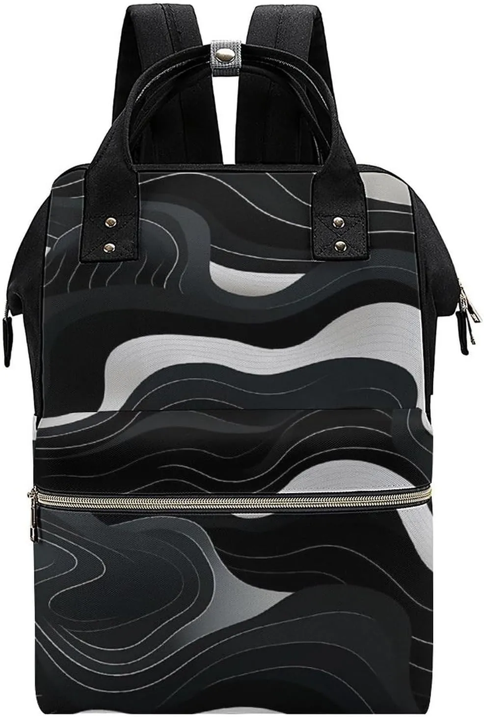 Contour Topography Map Pattern Diaper Bag for Women Large Capacity Daypack Waterproof Mommy Bag Travel Laptop Backpack