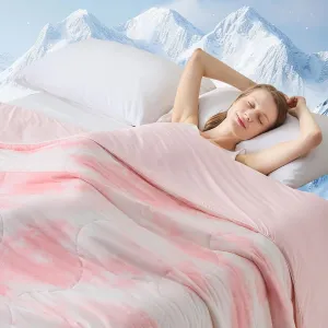 Cooling Comforter Queen Size, Summer Cooling Blankets for Hot Sleepers and Night Sweats, Lightweight Breathable Cooling Comforter Bedding for Sofa, Bed, Camping, Office