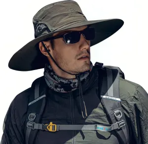 Cooltto Wide Brim Sun Hats with Waterproof Breathable for Fishing, Hiking, Camping，for Men Women Kids