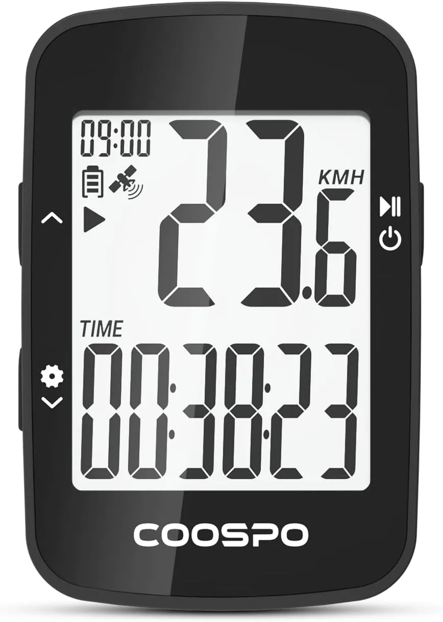 COOSPO BC26 Bike Speedmeter GPS, Wireless Bike Computer for Entry Level Rider, Bicycle Speedometer Odometer with Automatic Backlight, Waterproof and 25H Battery, Support Sync with Strava