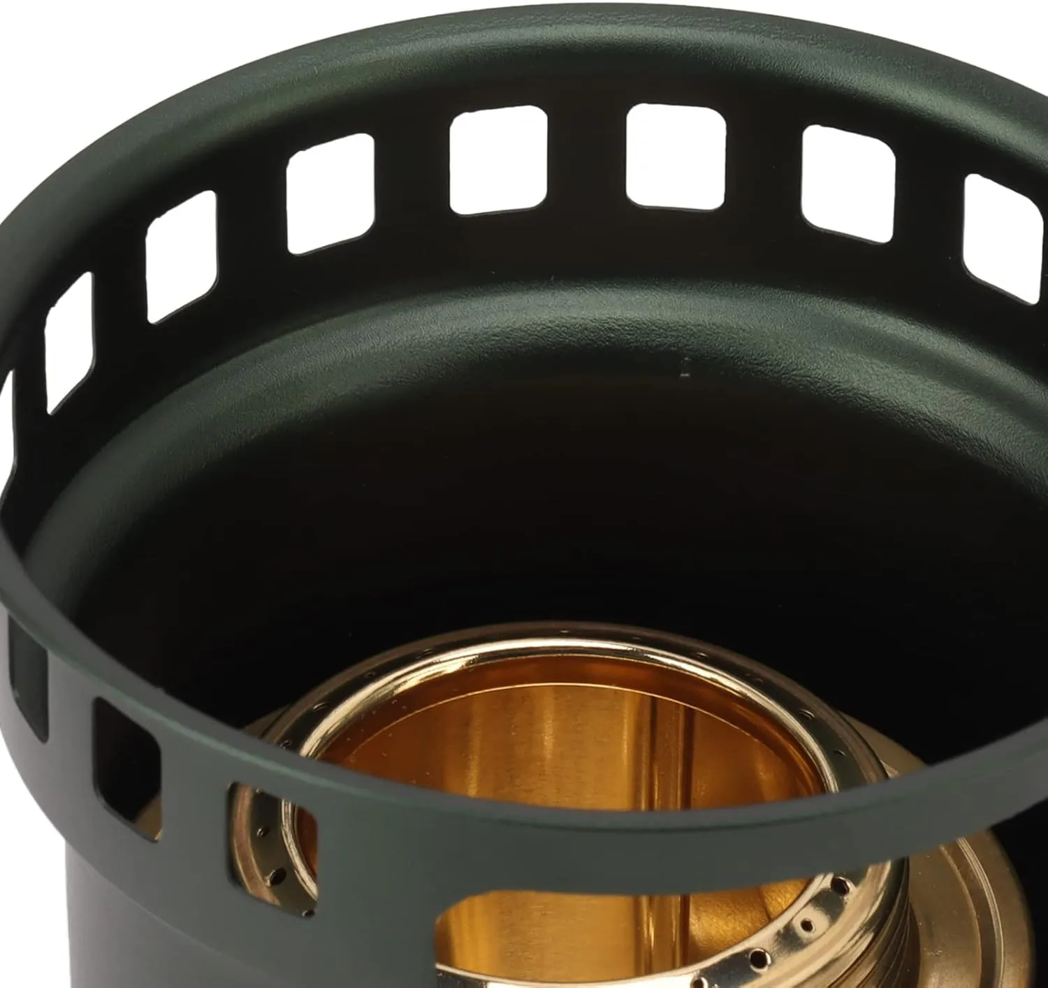 Copper Windproof Portable Aluminium Alloy Backpacking Stove for Camping Picnic Blackish Green. fire. used. be. with. and. Stove. can. a. the. cover. equipped. is. with. (Dark Green)