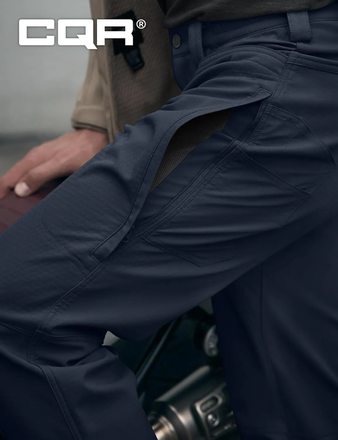 CQR Men's Winter Waterproof Softshell Fleece-Lined Snow Ski Pants, Thermal Outdoor Cargo Work Hiking Pants