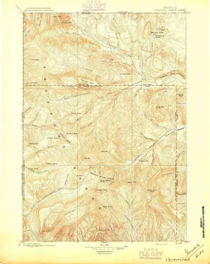 Crandall Creek WY topo map, 1:125000 Scale, 30 X 30 Minute, Historical, 1896, 20.2 x 16.1 in