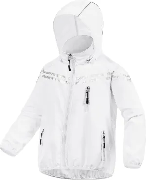 CREATMO US Boys Girls Rain Coat Kids Reflective Cycling Jacket Waterproof Packable Children Windbreaker With Removable Hood