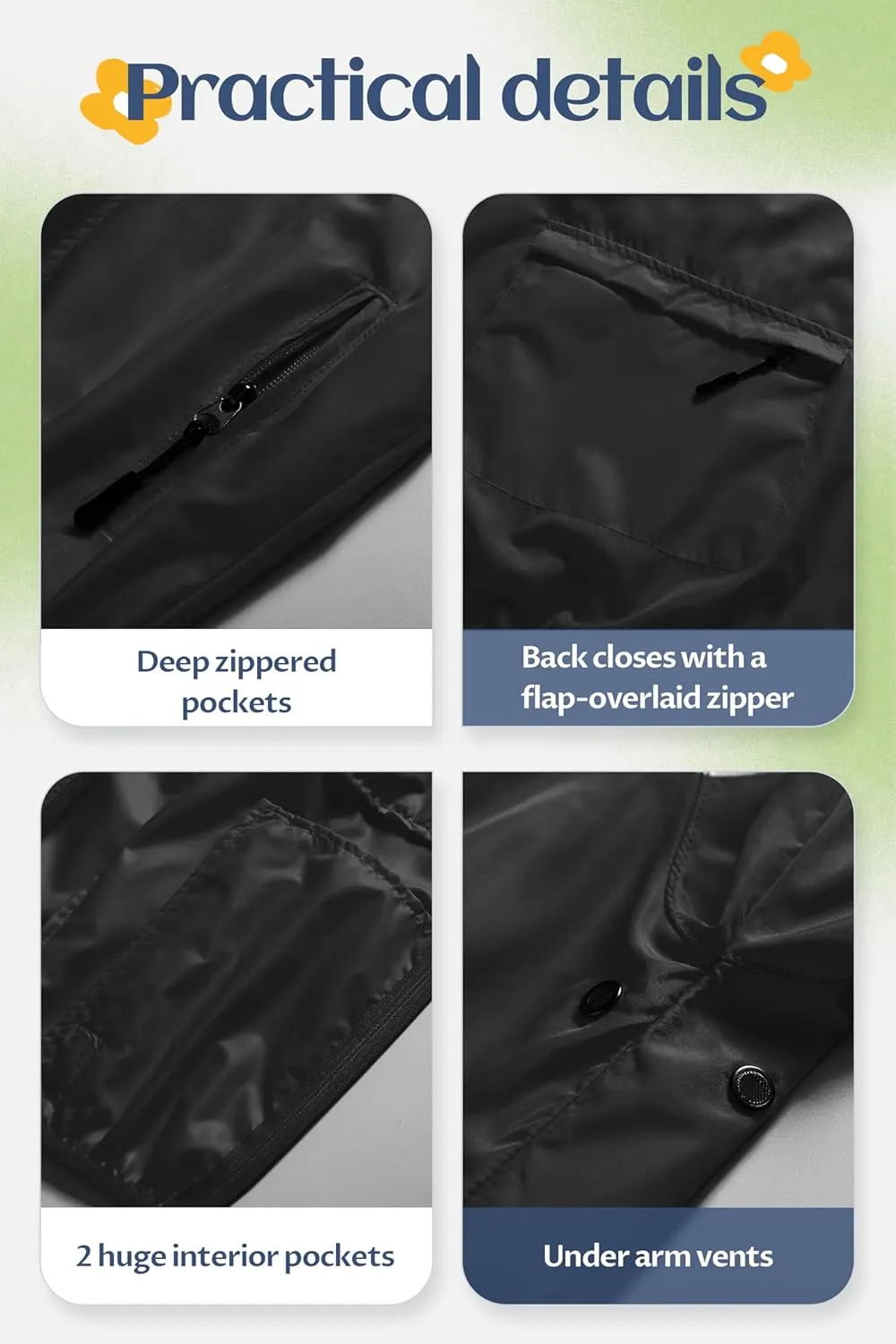 CREATMO US Boys Girls Rain Coat Kids Reflective Cycling Jacket Waterproof Packable Children Windbreaker With Removable Hood