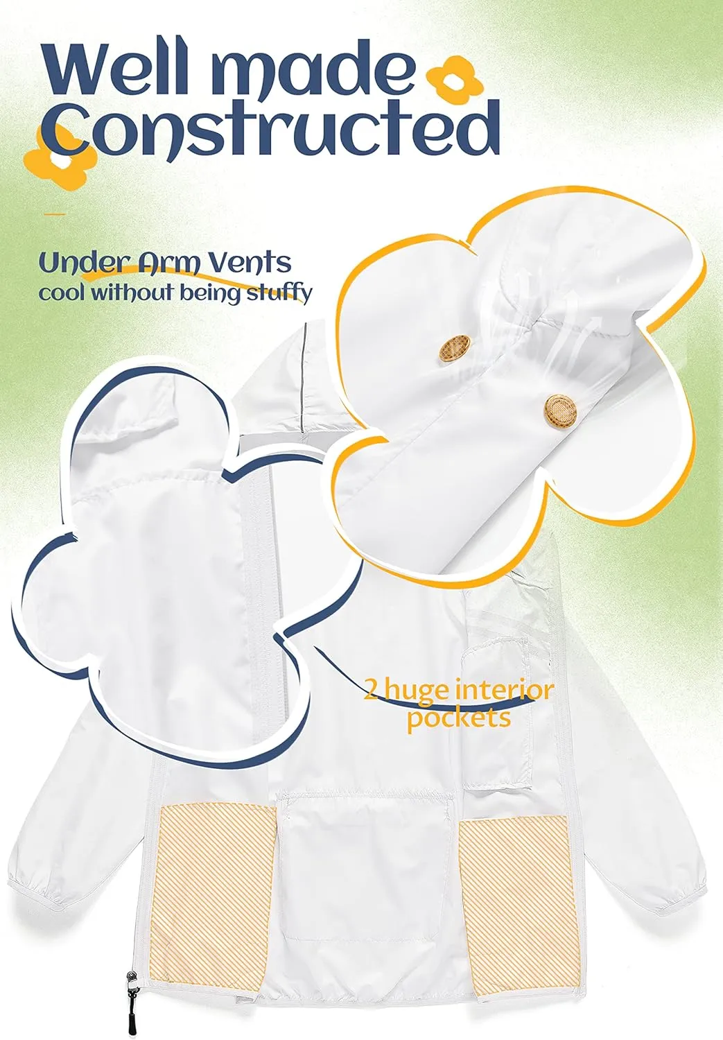 CREATMO US Boys Girls Rain Coat Kids Reflective Cycling Jacket Waterproof Packable Children Windbreaker With Removable Hood