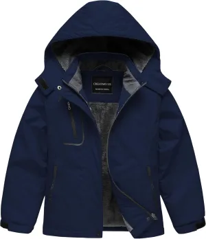 CREATMO US Girl's Waterproof Ski Jacket Warm Winter Snow Coat Windproof Snowboarding Rain Jacket