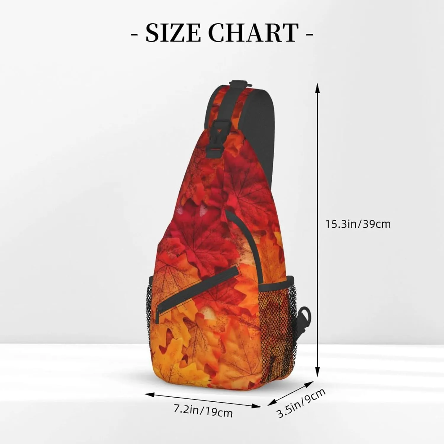 Crossbody Sling Backpack Sling Bag Chest Bag Shoulder Bag Travel Hiking Daypack For Men Women-Autumn Leaf