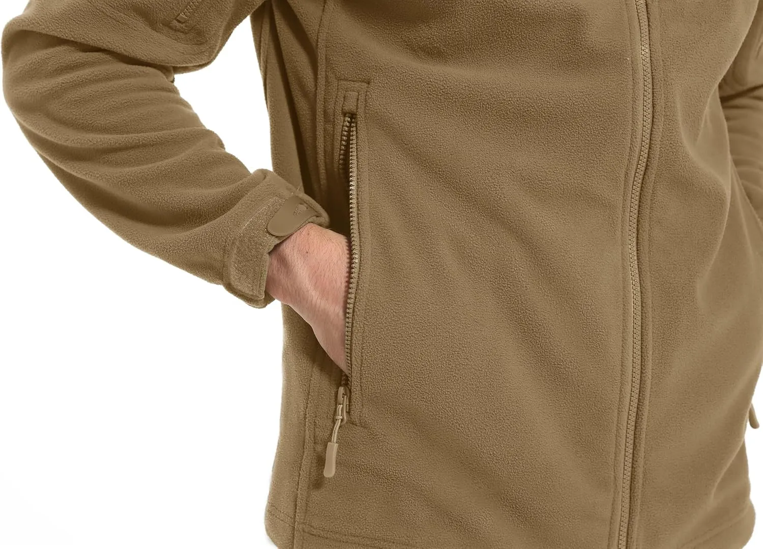 CRYSULLY Men's Fleece Hoodie Jacket Winter Tactical Military Windproof Jackets Coat