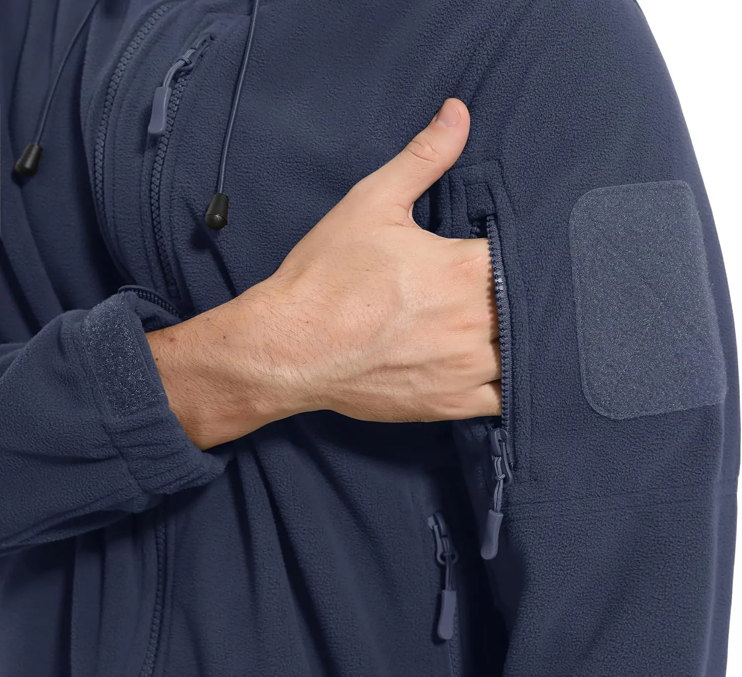 CRYSULLY Men's Fleece Hoodie Jacket Winter Tactical Military Windproof Jackets Coat