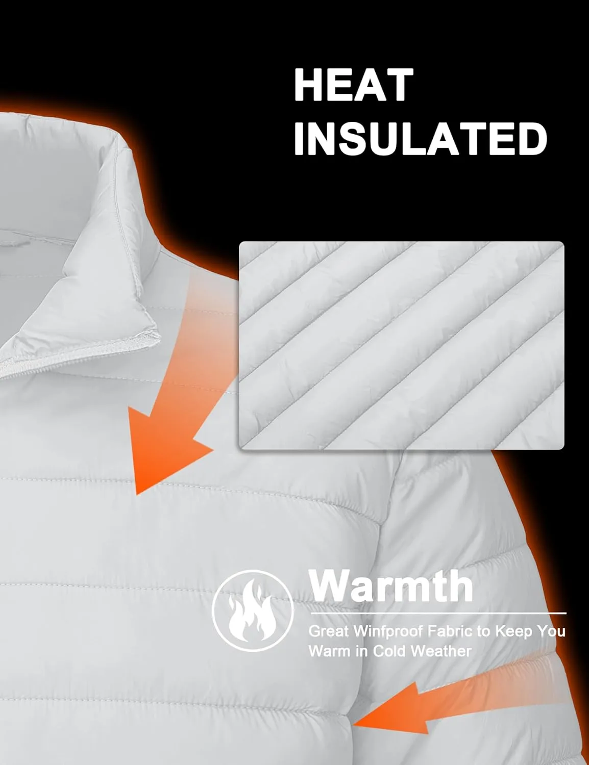 CRYSULLY Men's Puffer Jacket Full Zip Warm Jacket Windproof Water Resist Jackets Winter Insulated Coat