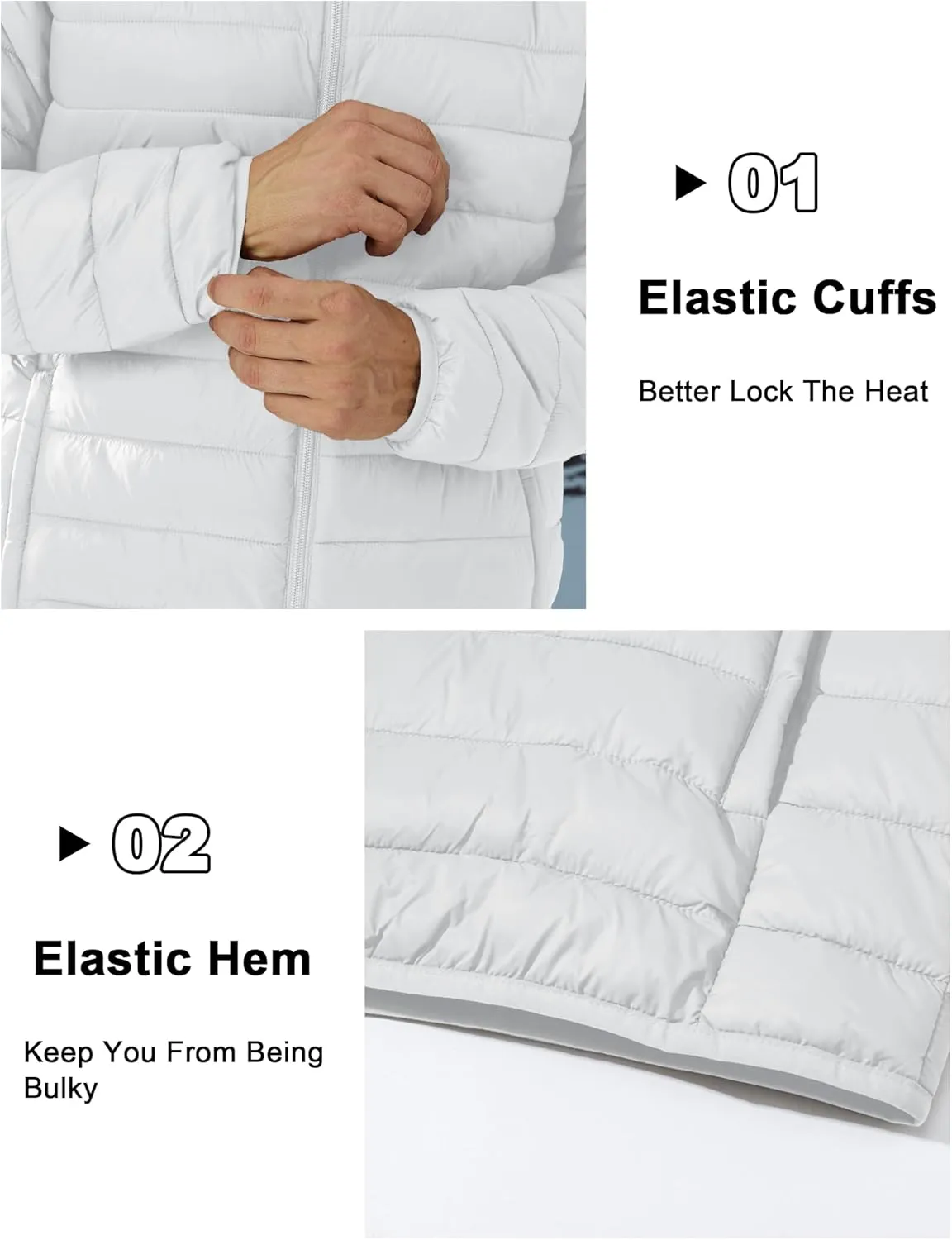 CRYSULLY Men's Puffer Jacket Full Zip Warm Jacket Windproof Water Resist Jackets Winter Insulated Coat