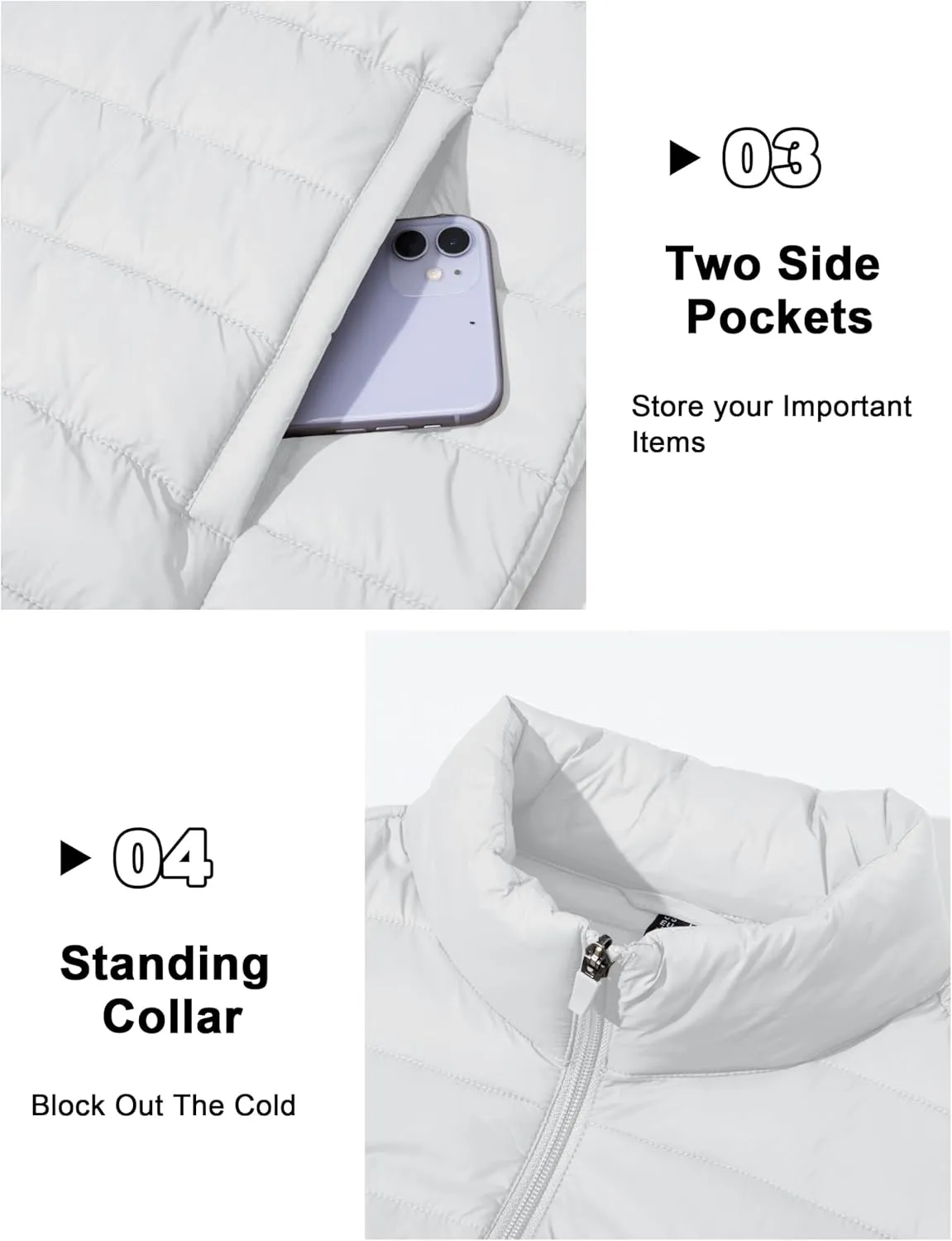 CRYSULLY Men's Puffer Jacket Full Zip Warm Jacket Windproof Water Resist Jackets Winter Insulated Coat