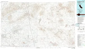 Cuddeback Lake CA topo map, 1:100000 Scale, 30 X 60 Minute, Historical, 1976, Updated 1993, 24.1 x 41.9 in