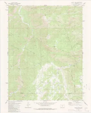 Curley Peak CO topo map, 1:24000 Scale, 7.5 X 7.5 Minute, Historical, 1980, Updated 1983, 27.1 x 21.9 in