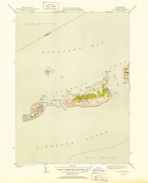 Cuttyhunk MA topo map, 1:31680 Scale, 7.5 X 7.5 Minute, Historical, 1951, 20.9 x 17 in