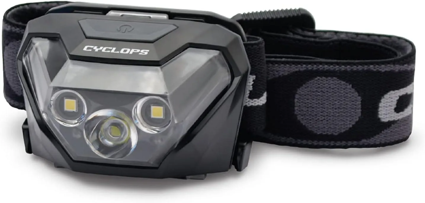 Cyclops HL500 Headlamp | Tactical Durable Lightweight Compact Adjustable Headband Weather Resistant IPX6 Bright LED 500 Lumen Head Flashlight | AAA Batteries Included