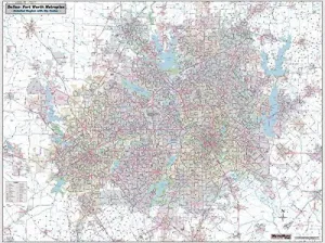 Dallas - Fort Worth Metroplex Detailed Regional Wall Map w/ZIP Codes *Ready-to-Hang* JUMBO 64"?48" [Map] Shane Murphy