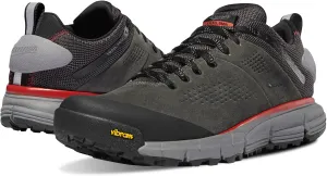 Danner Trail 2650 3” Waterproof Hiking Shoes for Men - Durable Leather & Textile Upper with Breathable Gore-Tex Lining and Vibram Traction Outsole, Dark Gray/Brick Red - 11 EE